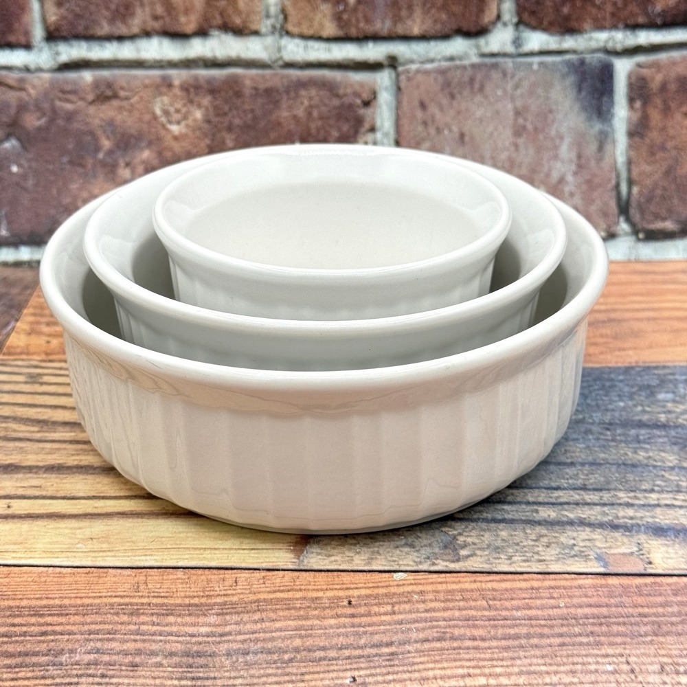 CorningWare French White Set of 3 Baking Dishes Casseroles 24oz 16oz 7oz